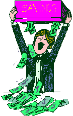 Money falling from house